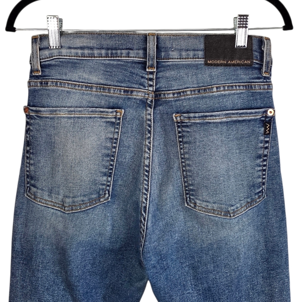 Modern American Mercer Tapered Jeans Women’s Size 28 Medium Wash Distressed - Picture 4 of 11